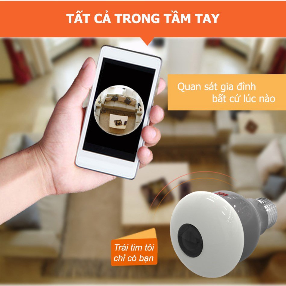 CAMERA NGỤY TRANG THÀNH BÓNG ĐÈN VỚI GÓC NHÌN 360 ĐỘ