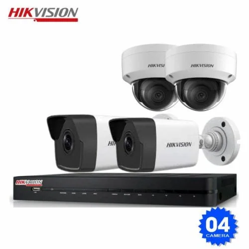 TRỌN BỘ 4 CAMERA IP POE HIKVISION 2.0 MP
