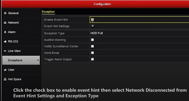 HƯỚNG DẪN THIẾT LẬP CẢNH BÁO KHI CAMERA ĐẦU GHI HÌNH HIKVISION chính hãng giá rẻ MẤT KẾT NỐI MẠNG INTERNET