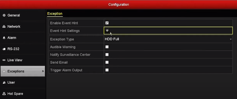HƯỚNG DẪN THIẾT LẬP CẢNH BÁO KHI CAMERA ĐẦU GHI HÌNH HIKVISION chính hãng giá rẻ MẤT KẾT NỐI MẠNG INTERNET