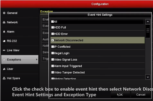 HƯỚNG DẪN THIẾT LẬP CẢNH BÁO KHI CAMERA ĐẦU GHI HÌNH HIKVISION chính hãng giá rẻ MẤT KẾT NỐI MẠNG INTERNET
