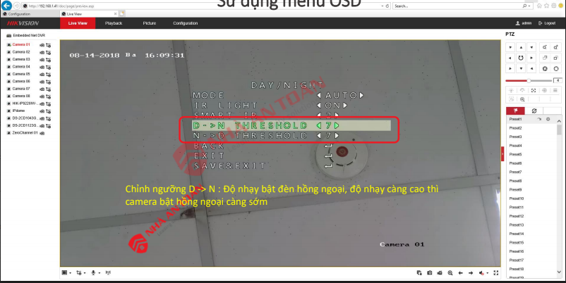 HƯỚNG DẪN QUY ĐỊNH THỜI GIAN  BẬT/TẮT HỒNG NGOẠI CHO CAMERA HIKVISION giá rẻ