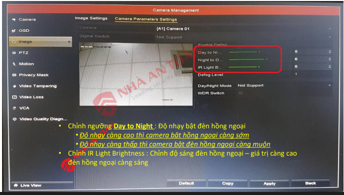 HƯỚNG DẪN QUY ĐỊNH THỜI GIAN  BẬT/TẮT HỒNG NGOẠI CHO CAMERA HIKVISION giá rẻ
