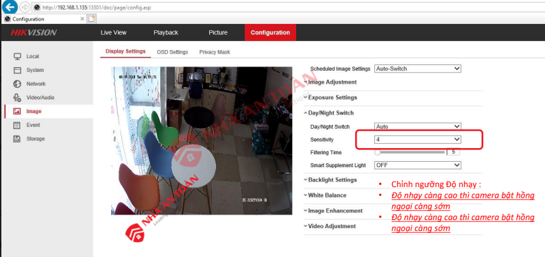 HƯỚNG DẪN QUY ĐỊNH THỜI GIAN  BẬT/TẮT HỒNG NGOẠI CHO CAMERA HIKVISION giá rẻ