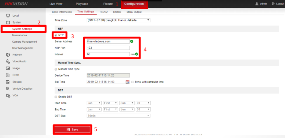 HƯỚNG DẪN CÀI ĐẶT CẬP NHẬT THỜI GIAN TỰ ĐỘNG CHO CAMERA ĐẦU GHI HÌNH HIKVISION chính hãng giá rẻ