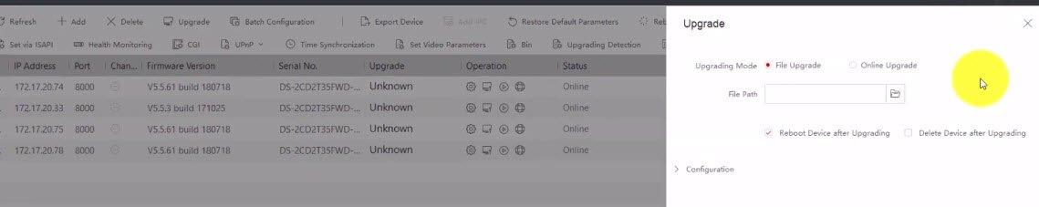 firmware-hikvision-18 HƯỚNG DẪN CẬP NHẬT FIRMWARE CHO CAMERA ĐẦU GHI HÌNH giá rẻ nhanh chóng BẰNG PHẦN MỀM BATCH CONFIGURATION