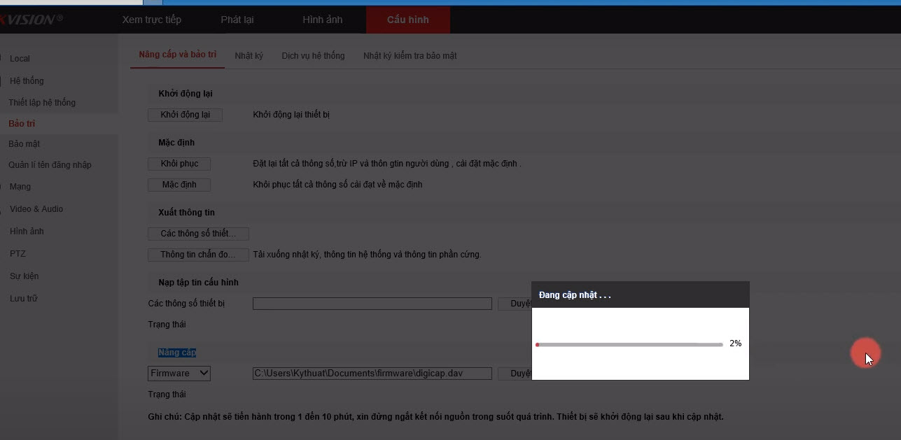 HƯỚNG DẪN CẬP NHẬT FIRMWARE CHO CAMERA ĐẦU GHI giá rẻ nhanh chóng TRÊN WEB