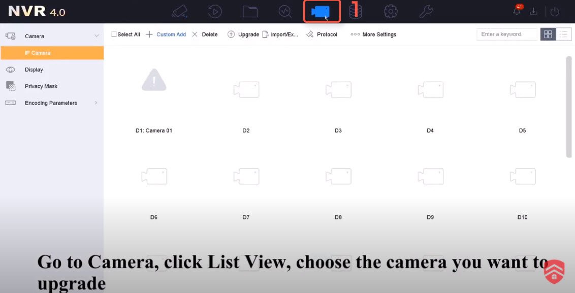 HƯỚNG DẪN CẬP NHẬT FIRMWARE CHO CAMERA IP THÔNG QUA ĐẦU GHI giá rẻ nhanh chóng NVR TRÊN MÃN HÌNH TIVI
