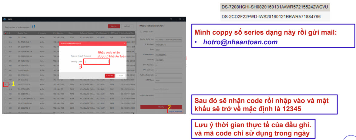 Hướng dẫn reset mật khẩu camera hikvision