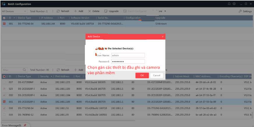 Hướng dẫn cài đặt cấu hình hàng loạt thiết bị camera IP và đầu ghi hình Hikvision