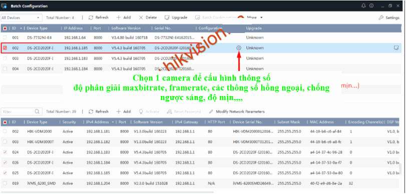Hướng dẫn cài đặt cấu hình hàng loạt thiết bị camera IP và đầu ghi hình Hikvision