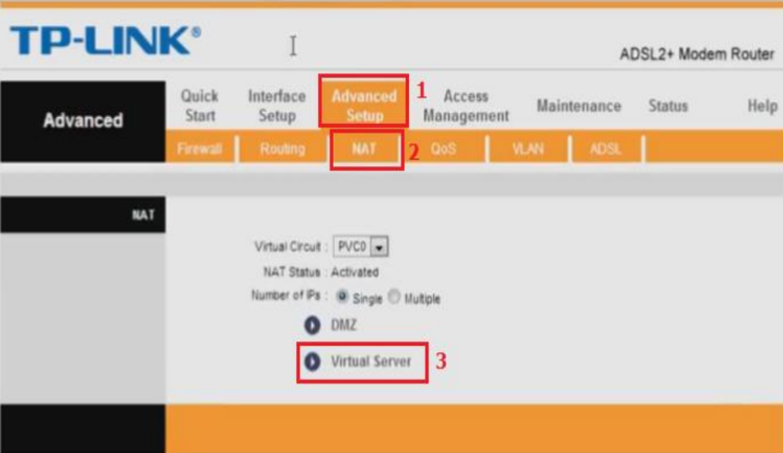 HƯỚNG DẪN NAT PORT MODEM TP-LINK ADLS