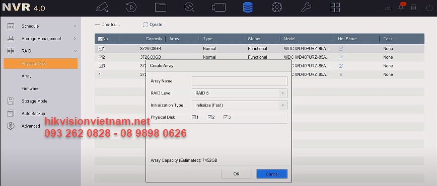 Hướng dẫn kích hoạt bật tính năng RAID trên thiết bị Hikvision