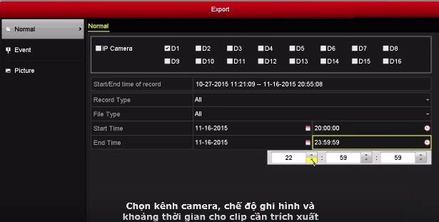 Trích xuất dữ liệu trên đầu ghi hình Hikvision