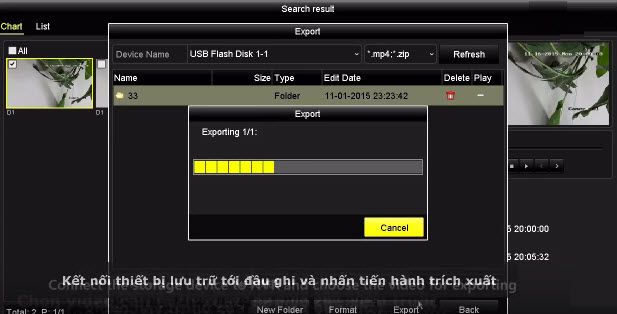 Trích xuất dữ liệu trên đầu ghi hình Hikvision