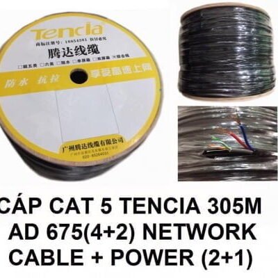 Phụ Kiện Dây camera Cáp CAT 5 TENCIA 305 Mét AD 675(4+2) NetWork Cable +Power(2+1)