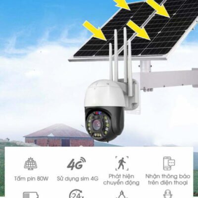 Camera Năng Lượng Mặt Trời 4G Xoay 360 Pin 72 Giờ