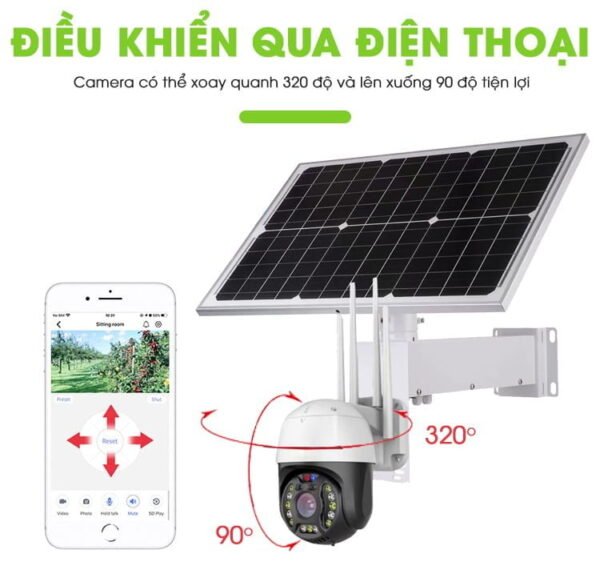 Camera Năng Lượng Mặt Trời Không Dây Xoay 360 pin 36 GIỜ