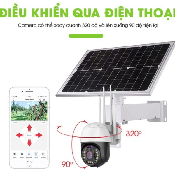 Camera Năng Lượng Mặt Trời Không Dây Xoay 360 pin 36 GIỜ