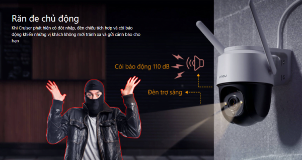 CAMERA WIFI BÁO TRỘM  XOAY 360 NGOÀI TRỜI |  DJVISION HD7826C 3.0 Megapixel | (XOAY 360 ,Đàm Thoại 2 Chiều ,Nhận Diện người , bật led sáng và loa cảnh báo)