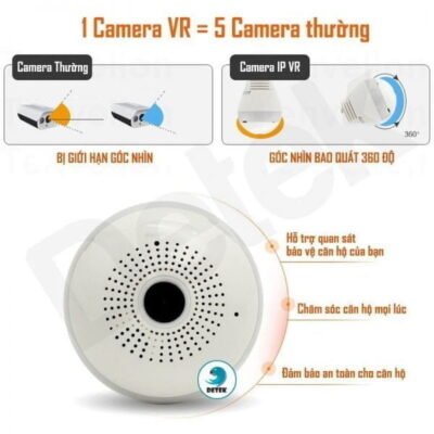 Alternative view of Camera ip Wifi 360 Độ -Bóng Đèn Ngụy Trang Góc Rộng Nhìn Toàn Cảnh