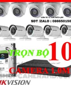 TRỌN BỘ 10 CAMERA HIKVISION 1.0MP