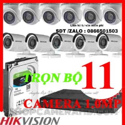 TRỌN BỘ 11 CAMERA HIKVISION 1.0MP