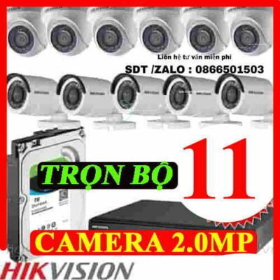 TRỌN BỘ 11 CAMERA HIKVISION 2.0MP