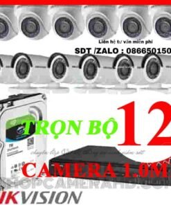 TRỌN BỘ 12 CAMERA HIKVISION 1.0MP
