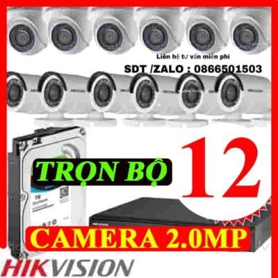 TRỌN BỘ 12 CAMERA HIKVISION 2.0MP