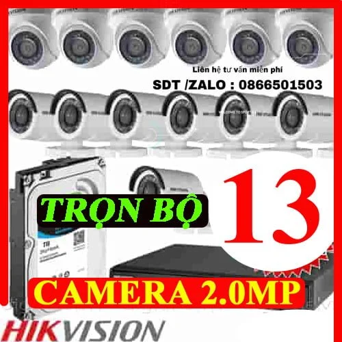 TRỌN BỘ 13 CAMERA HIKVISION 2.0MP