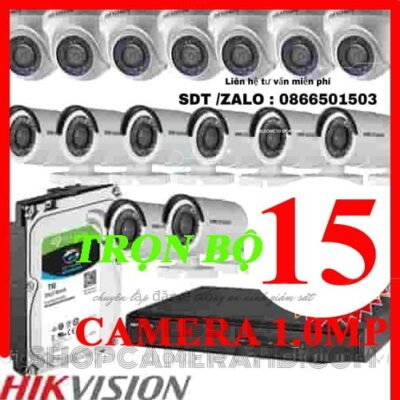 TRỌN BỘ 15 CAMERA HIKVISION 1.0MP