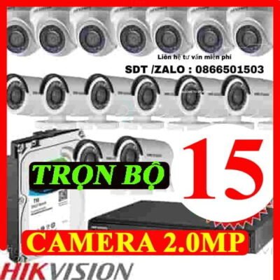 TRỌN BỘ 15 CAMERA HIKVISION 2.0MP