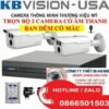 TRỌN BỘ 2 CAMERA CÓ MÀU BAN ĐÊM VÀ ÂM THANH KBVISION 2MP