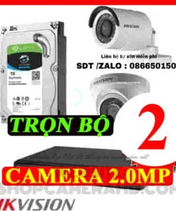 TRỌN BỘ 2 CAMERA HIKVISION 2.0MP