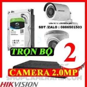 TRỌN BỘ 2 CAMERA HIKVISION 2.0MP