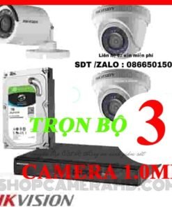 TRỌN BỘ 3 CAMERA HIKVISION 1.0MP