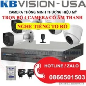 TRỌN BỘ 4 CAMERA CÓ ÂM THANH