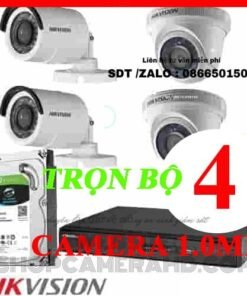 TRỌN BỘ 4 CAMERA HIKVISION 1.0MP