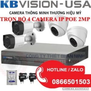 LẮP ĐẶT TRỌN BỘ 4 CAMERA IP POE