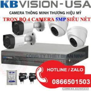 Lắp Đặt Bộ 4 Camera Siêu nét 5.0mpx