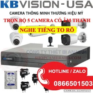 TRỌN BỘ 5 CAMERA CÓ ÂM THANH