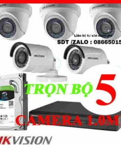 TRỌN BỘ 5 CAMERA HIKVISION 1.0MP