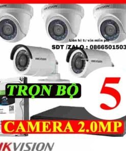 TRỌN BỘ 5 CAMERA HIKVISION 2.0MP