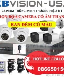 TRỌN BỘ 6 CAMERA CÓ MÀU BAN ĐÊM VÀ ÂM THANH