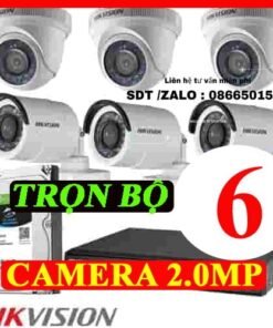 TRỌN BỘ 6 CAMERA HIKVISION 2.0MP