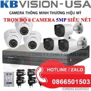 Lắp Đặt Bộ 6 Camera Siêu nét 5.0mpx