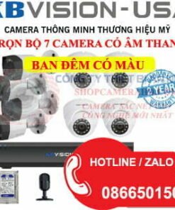 TRỌN BỘ 7 CAMERA CÓ MÀU BAN ĐÊM VÀ ÂM THANH
