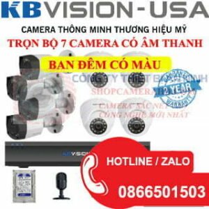 TRỌN BỘ 7 CAMERA CÓ MÀU BAN ĐÊM VÀ ÂM THANH