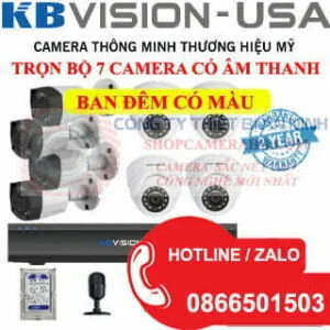 TRỌN BỘ 7 CAMERA CÓ MÀU BAN ĐÊM VÀ ÂM THANH